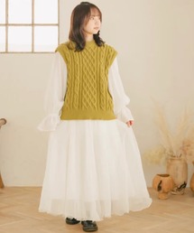 amr.（アムレ）の「ケーブルニットベスト（ベスト）」