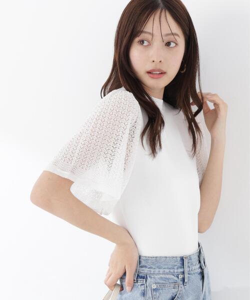 PROPORTION BODY DRESSING（プロポーションボディドレッシング）の「透かし編みスリーブニット / 1216170305（ニット/セーター・レディース・ピンク/ホワイト系その他/イエロー・MEDIUM/SMALL）」の8枚目の写真