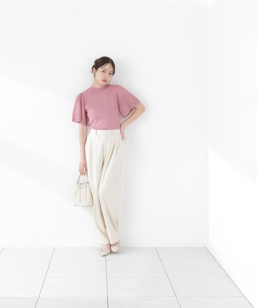 PROPORTION BODY DRESSING（プロポーションボディドレッシング）の「透かし編みスリーブニット / 1216170305（ニット/セーター・レディース・ピンク/ホワイト系その他/イエロー・MEDIUM/SMALL）」の20枚目の写真
