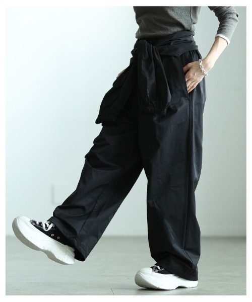 Sawa a la mode(サワアラモード)の「ウエスト巻き2wayワイドジョガーパンツ(その他パンツ・レディース・ブラウン/ブラック/アイボリー・FREE)」の10枚目の写真