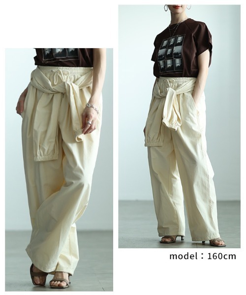 Sawa a la mode(サワアラモード)の「ウエスト巻き2wayワイドジョガーパンツ(その他パンツ・レディース・ブラウン/ブラック/アイボリー・FREE)」の19枚目の写真