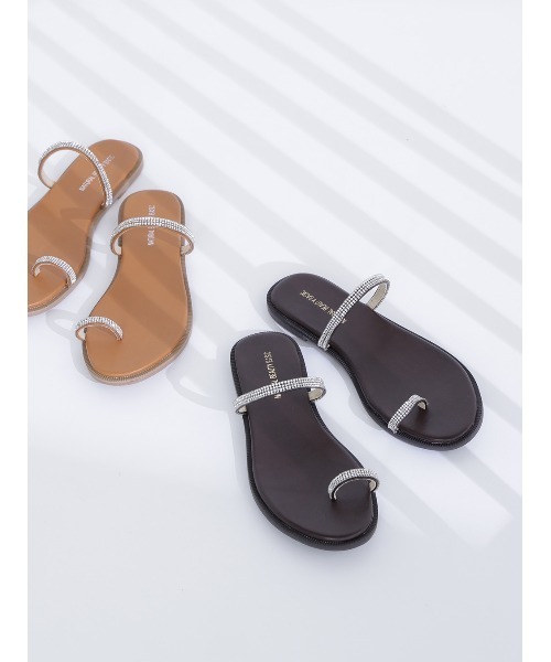 NATURAL BEAUTY BASIC（ナチュラルビューティーベーシック）の「◇キラキラサムリングトング（サンダル・レディース・キャメル/ダークブラウン・MEDIUM/LARGE）」の2枚目の写真