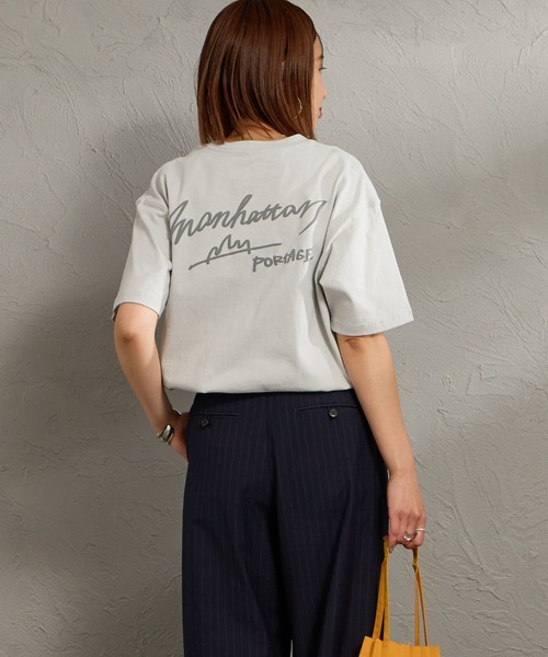 Manhattan Portage（マンハッタンポーテージ）の「【WEB先行予約】[MANHATTAN PORTAGE/マンハッタンポーテージ] 別注 手描き風ロゴ バックプリントTシャツ（Tシャツ/カットソー・レディース・ライトグレー/ブラック/ピンク・M/S/XL/L）」の19枚目の写真