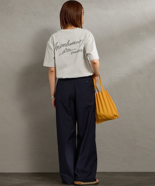 Manhattan Portage（マンハッタンポーテージ）の「【WEB先行予約】[MANHATTAN PORTAGE/マンハッタンポーテージ] 別注 手描き風ロゴ バックプリントTシャツ（Tシャツ/カットソー・レディース・ライトグレー/ブラック/ピンク・M/S/XL/L）」の21枚目の写真