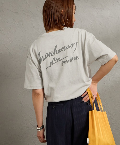Manhattan Portage（マンハッタンポーテージ）の「【WEB先行予約】[MANHATTAN PORTAGE/マンハッタンポーテージ] 別注 手描き風ロゴ バックプリントTシャツ（Tシャツ/カットソー・レディース・ライトグレー/ブラック/ピンク・M/S/XL/L）」の17枚目の写真
