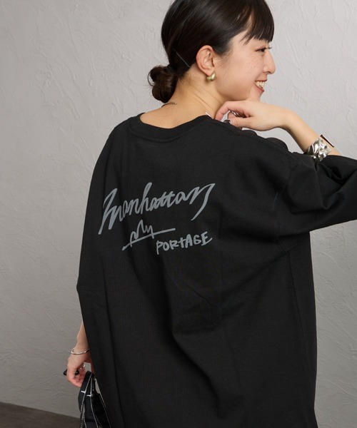 Manhattan Portage（マンハッタンポーテージ）の「【WEB先行予約】[MANHATTAN PORTAGE/マンハッタンポーテージ] 別注 手描き風ロゴ バックプリントTシャツ（Tシャツ/カットソー・レディース・ライトグレー/ブラック/ピンク・M/S/XL/L）」の7枚目の写真