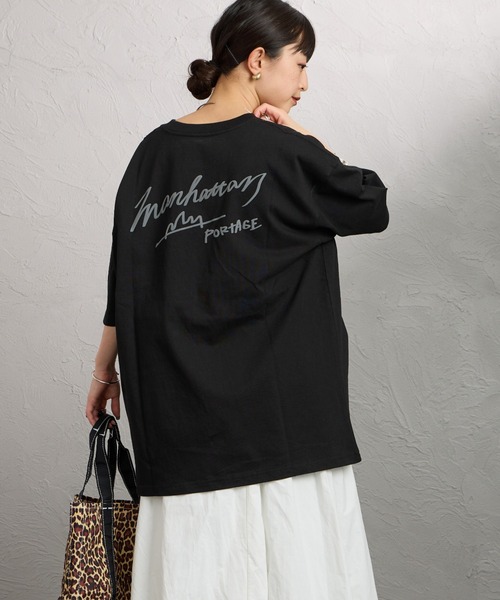 Manhattan Portage（マンハッタンポーテージ）の「【WEB先行予約】[MANHATTAN PORTAGE/マンハッタンポーテージ] 別注 手描き風ロゴ バックプリントTシャツ（Tシャツ/カットソー・レディース・ライトグレー/ブラック/ピンク・M/S/XL/L）」の10枚目の写真