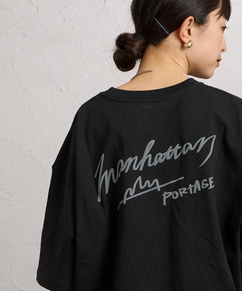 Manhattan Portage（マンハッタンポーテージ）の「【WEB先行予約】[MANHATTAN PORTAGE/マンハッタンポーテージ] 別注 手描き風ロゴ バックプリントTシャツ（Tシャツ/カットソー・レディース・ライトグレー/ブラック/ピンク・M/S/XL/L）」の15枚目の写真