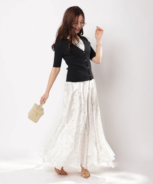 Apuweiser-riche（アプワイザーリッシェ）の「シャイニーエスカルゴスカート（スカート・レディース・ピンク/ドット/ミント/ブラック・0/1/2）」の4枚目の写真