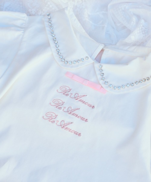 ReAmour(リアムール)の「ビジューロゴTシャツ(Tシャツ/カットソー・レディース・ブラック/ホワイト/ピンク・FREE)」の20枚目の写真
