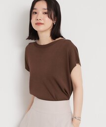 THE SHOP TK  | 【S-XL/ひんやりタッチ】多機能フレンチスリーブニット 洗濯機OK/UVケア/毛玉になりにくい(ニット/セーター)