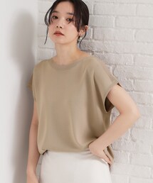 THE SHOP TK  | 【S-XL/ひんやりタッチ】多機能フレンチスリーブニット 洗濯機OK/UVケア/毛玉になりにくい(ニット/セーター)