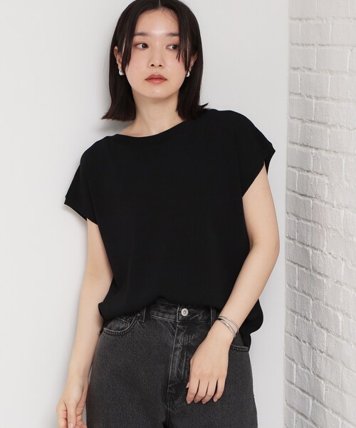 セール】【S-XL/ひんやりタッチ】多機能フレンチスリーブニット 洗濯機