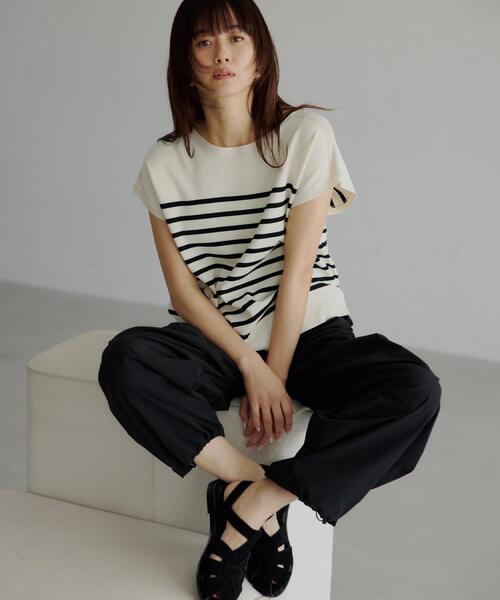 THE SHOP TK （ザ ショップ ティーケー ）の「【S-XL/ひんやりタッチ】多機能フレンチスリーブニット 洗濯機OK/UVケア/毛玉になりにくい（ニット/セーター・レディース・ブラック/ベージュ/オレンジ/アイボリー系2/ブルー系その他7/ダークブラウン/グリーン・13/11/14/12）」の16枚目の写真