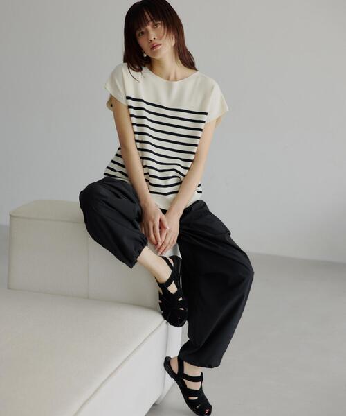 THE SHOP TK （ザ ショップ ティーケー ）の「【S-XL/ひんやりタッチ】多機能フレンチスリーブニット 洗濯機OK/UVケア/毛玉になりにくい（ニット/セーター・レディース・ブラック/ベージュ/オレンジ/アイボリー系2/ブルー系その他7/ダークブラウン/グリーン・13/11/14/12）」の17枚目の写真