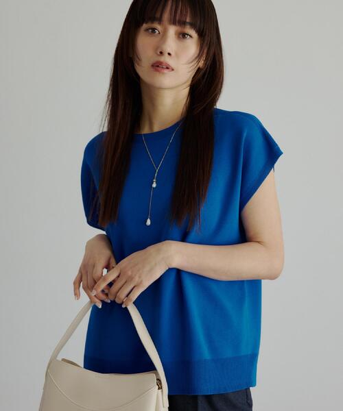 THE SHOP TK （ザ ショップ ティーケー ）の「【S-XL/ひんやりタッチ】多機能フレンチスリーブニット 洗濯機OK/UVケア/毛玉になりにくい（ニット/セーター・レディース・ブラック/ベージュ/オレンジ/アイボリー系2/ブルー系その他7/ダークブラウン/グリーン・13/11/14/12）」の18枚目の写真