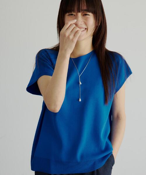 THE SHOP TK （ザ ショップ ティーケー ）の「【S-XL/ひんやりタッチ】多機能フレンチスリーブニット 洗濯機OK/UVケア/毛玉になりにくい（ニット/セーター・レディース・ブラック/ベージュ/オレンジ/アイボリー系2/ブルー系その他7/ダークブラウン/グリーン・13/11/14/12）」の19枚目の写真