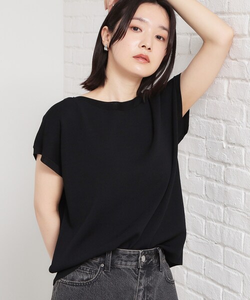 THE SHOP TK （ザ ショップ ティーケー ）の「【S-XL/ひんやりタッチ】多機能フレンチスリーブニット 洗濯機OK/UVケア/毛玉になりにくい（ニット/セーター・レディース・ブラック/ベージュ/オレンジ/アイボリー系2/ブルー系その他7/ダークブラウン/グリーン・13/11/14/12）」の21枚目の写真