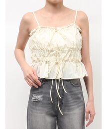 LAGUNAMOON（ラグナムーン）の「ギャザーペプラムキャミソール ビスチェ レイヤードトップス セットアップ（キャミソール）」