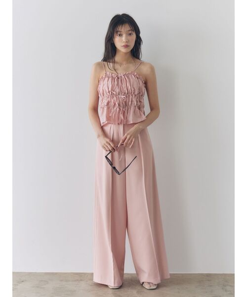 LAGUNAMOON(ラグナムーン)の「ギャザーペプラムキャミソール 【夏服】 【ビスチェ】 【セットアップ対応】(キャミソール・レディース・ブラウン/ピンク/アイボリー・FREE)」の11枚目の写真