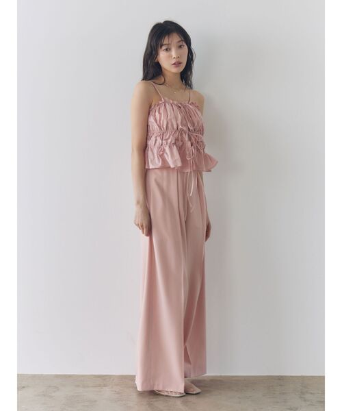 LAGUNAMOON(ラグナムーン)の「ギャザーペプラムキャミソール 【夏服】 【ビスチェ】 【セットアップ対応】(キャミソール・レディース・ブラウン/ピンク/アイボリー・FREE)」の12枚目の写真