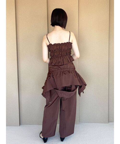 LAGUNAMOON(ラグナムーン)の「ギャザーペプラムキャミソール ビスチェ レイヤードトップス セットアップ(キャミソール・レディース・ブラウン/ピンク/アイボリー・FREE)」の13枚目の写真