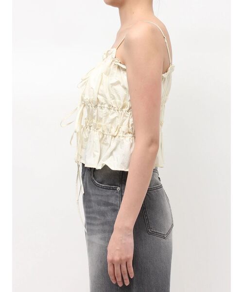 LAGUNAMOON(ラグナムーン)の「ギャザーペプラムキャミソール ビスチェ レイヤードトップス セットアップ(キャミソール・レディース・ブラウン/ピンク/アイボリー・FREE)」の16枚目の写真