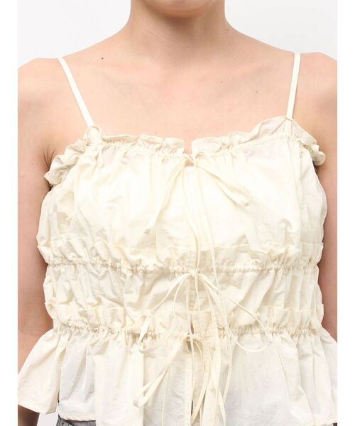 LAGUNAMOON(ラグナムーン)の「ギャザーペプラムキャミソール ビスチェ レイヤードトップス セットアップ(キャミソール・レディース・ブラウン/ピンク/アイボリー・FREE)」の18枚目の写真