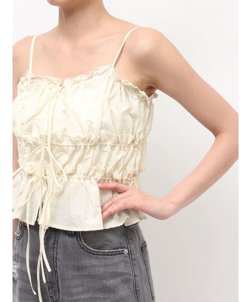 LAGUNAMOON(ラグナムーン)の「ギャザーペプラムキャミソール ビスチェ レイヤードトップス セットアップ(キャミソール・レディース・ブラウン/ピンク/アイボリー・FREE)」の19枚目の写真