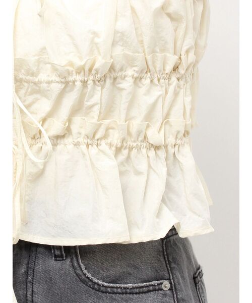 LAGUNAMOON(ラグナムーン)の「ギャザーペプラムキャミソール ビスチェ レイヤードトップス セットアップ(キャミソール・レディース・ブラウン/ピンク/アイボリー・FREE)」の20枚目の写真