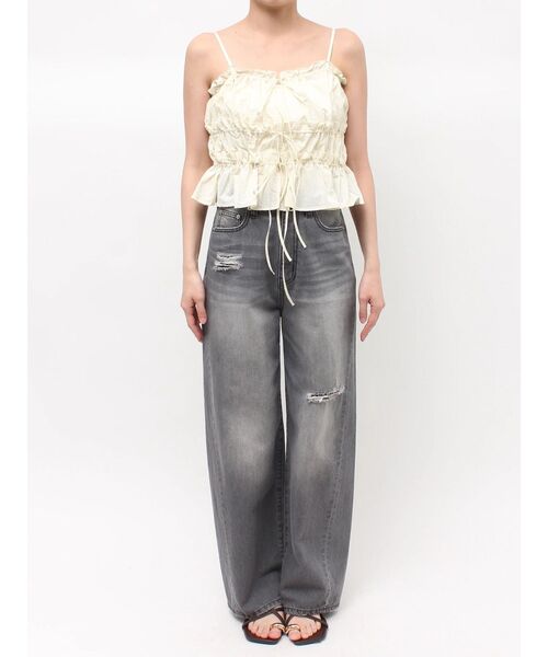 LAGUNAMOON(ラグナムーン)の「ギャザーペプラムキャミソール ビスチェ レイヤードトップス セットアップ(キャミソール・レディース・ブラウン/ピンク/アイボリー・FREE)」の22枚目の写真