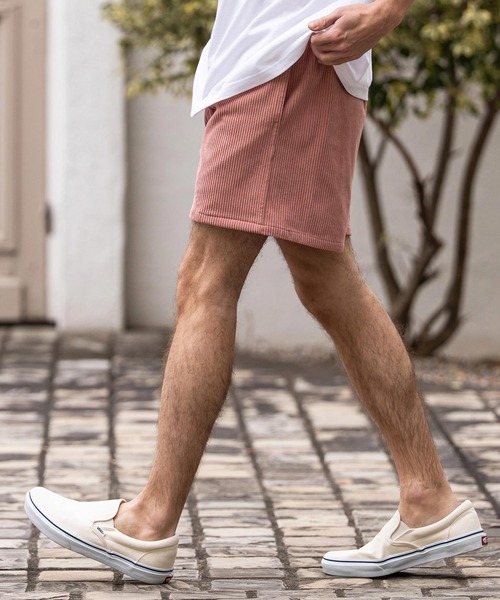 CAMBIO(カンビオ)の「mp14855-太畝コーデュロイショートパンツ(CMB-R0213)(その他パンツ・メンズ・ライトベージュ/チャコール/ピンク・L/M/S)」の17枚目の写真