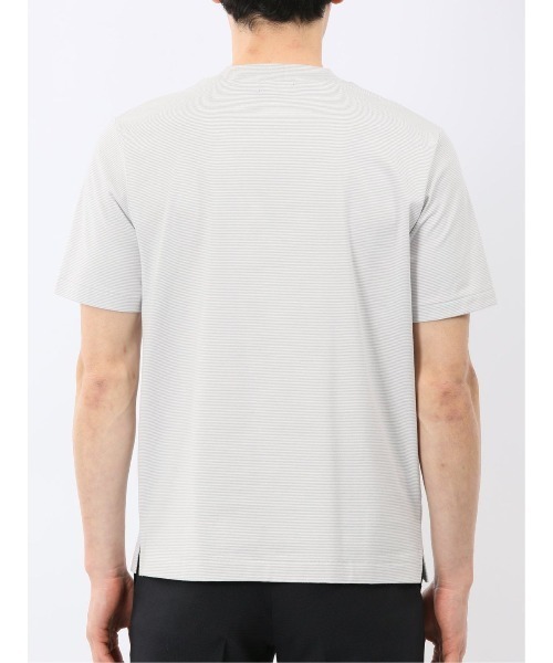 TAKA-Q(タカキュー)の「Tシャツ メンズ 半袖 ストレッチ 接触冷感 抗菌防臭 UV 綿 コットン ボーダー シルケット スムス クルーネック ドレスT(Tシャツ/カットソー・メンズ・ネイビー/ライトグレー・MEDIUM/S/LARGE/X-LARGE)」の10枚目の写真