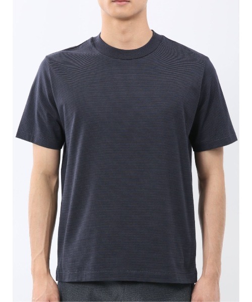 TAKA-Q(タカキュー)の「Tシャツ メンズ 半袖 ストレッチ 接触冷感 抗菌防臭 UV 綿 コットン ボーダー シルケット スムス クルーネック ドレスT(Tシャツ/カットソー・メンズ・ネイビー/ライトグレー・MEDIUM/S/LARGE/X-LARGE)」の18枚目の写真