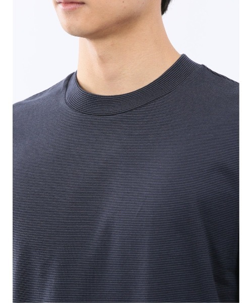 TAKA-Q(タカキュー)の「Tシャツ メンズ 半袖 ストレッチ 接触冷感 抗菌防臭 UV 綿 コットン ボーダー シルケット スムス クルーネック ドレスT(Tシャツ/カットソー・メンズ・ネイビー/ライトグレー・MEDIUM/S/LARGE/X-LARGE)」の21枚目の写真
