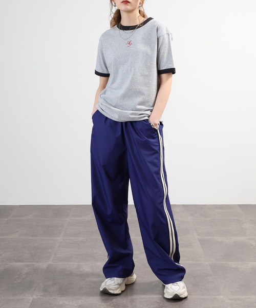＆soiree（アンドソワレ）の「&soiree ロゴ刺繍リンガーTシャツ 半袖（Tシャツ/カットソー・レディース・スミクロ/アイボリー/杢グレー・FREE）」の11枚目の写真