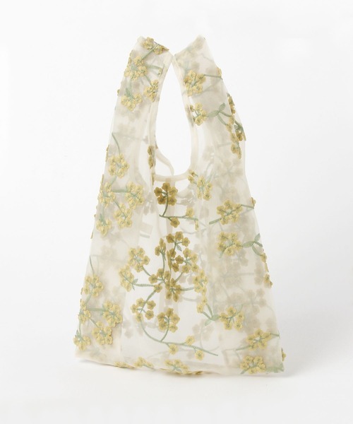 studio CLIP(スタディオクリップ)の「フラワーエンブレムミニエコバッグ(エコバッグ/サブバッグ・レディース・イエロー/ホワイト・FREE)」の3枚目の写真