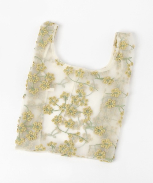 studio CLIP(スタディオクリップ)の「フラワーエンブレムミニエコバッグ(エコバッグ/サブバッグ・レディース・イエロー/ホワイト・FREE)」の4枚目の写真