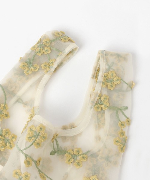 studio CLIP(スタディオクリップ)の「フラワーエンブレムミニエコバッグ(エコバッグ/サブバッグ・レディース・イエロー/ホワイト・FREE)」の5枚目の写真