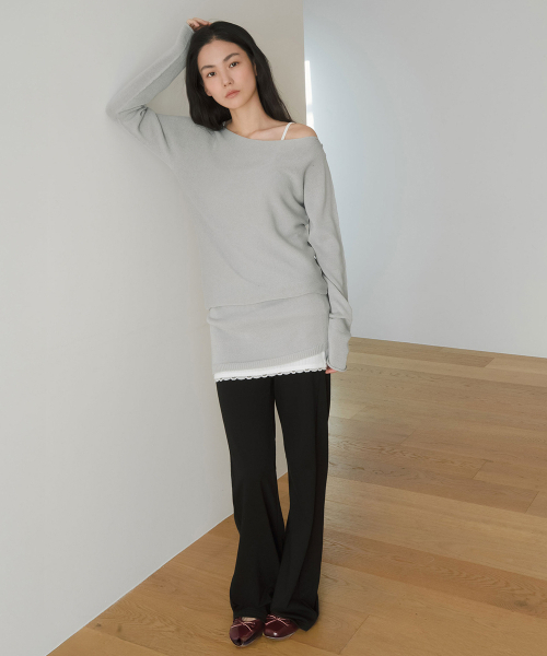 YEARNING(イヤニング)の「LACE BANDING JERSEY PANTS, BLACK(スウェットパンツ・レディース・その他・FREE)」の4枚目の写真