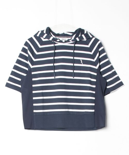 AIGLE(エーグル)の「UVカット フレンチテリースウェットフーディ(パーカー・レディース・ダークネイビー・38/36)」の2枚目の写真