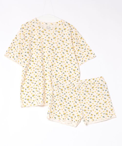 ワッフル半袖上下セット / Tシャツ ショートパンツ（ルームウェア