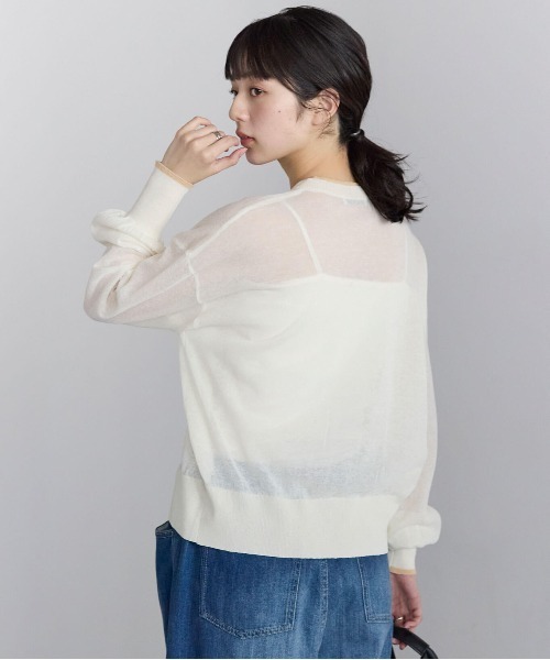 pocket(ポケット)の「配色レイヤードシアーカーデ(カーディガン/ボレロ・レディース・ブルー/オフホワイト/ブラック/グレー・FREE)」の7枚目の写真