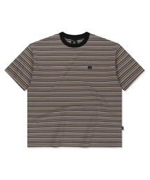 TAG HEAVY STRIPE TEE - BROWN