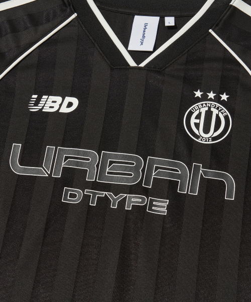 URBANDTYPE(アーバンディタイプ)の「レトロストライプサッカージャージTシャツ_ブラック(Tシャツ/カットソー・レディース・その他・SMALL/MEDIUM/LARGE/X-LARGE)」の5枚目の写真
