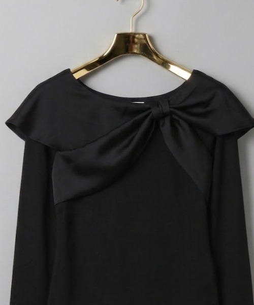 gossip！ロサンゼルス（ゴシップロサンゼルス）の「デコルテリボン ロングスリーブTシャツ（Tシャツ/カットソー・レディース・ホワイト/ブラック・FREE）」の8枚目の写真