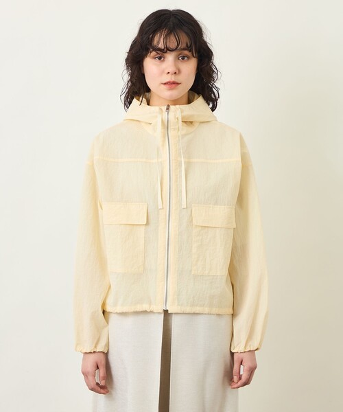 MACKINTOSH PHILOSOPHY（ﾏｯｷﾝﾄｯｼｭ ﾌｨﾛｿﾌｨｰ）の「GREY LABEL シアーフーデッドブルゾン（ブルゾン・レディース・ベージュ/ホワイト・2）」の5枚目の写真