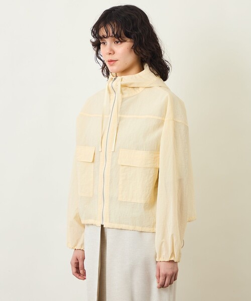 MACKINTOSH PHILOSOPHY（ﾏｯｷﾝﾄｯｼｭ ﾌｨﾛｿﾌｨｰ）の「GREY LABEL シアーフーデッドブルゾン（ブルゾン・レディース・ベージュ/ホワイト・2）」の6枚目の写真