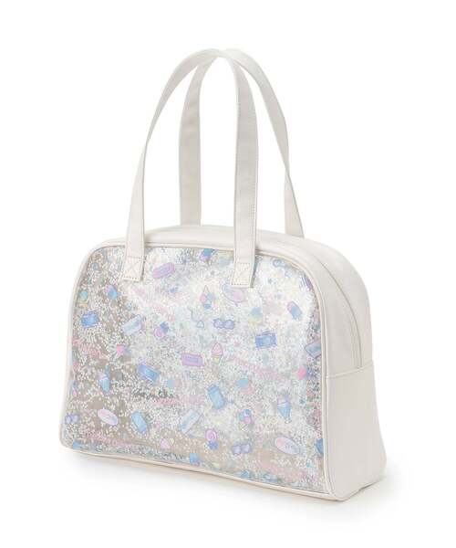 mezzo piano(メゾピアノ)の「キラキラ スイムバッグ(バックパック/リュック・キッズ・サックスブルー/オフホワイト・F)」の2枚目の写真