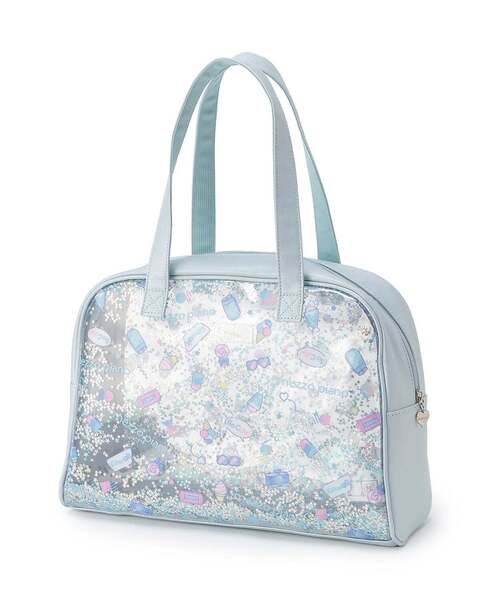 mezzo piano(メゾピアノ)の「キラキラ スイムバッグ(バックパック/リュック・キッズ・サックスブルー/オフホワイト・F)」の3枚目の写真